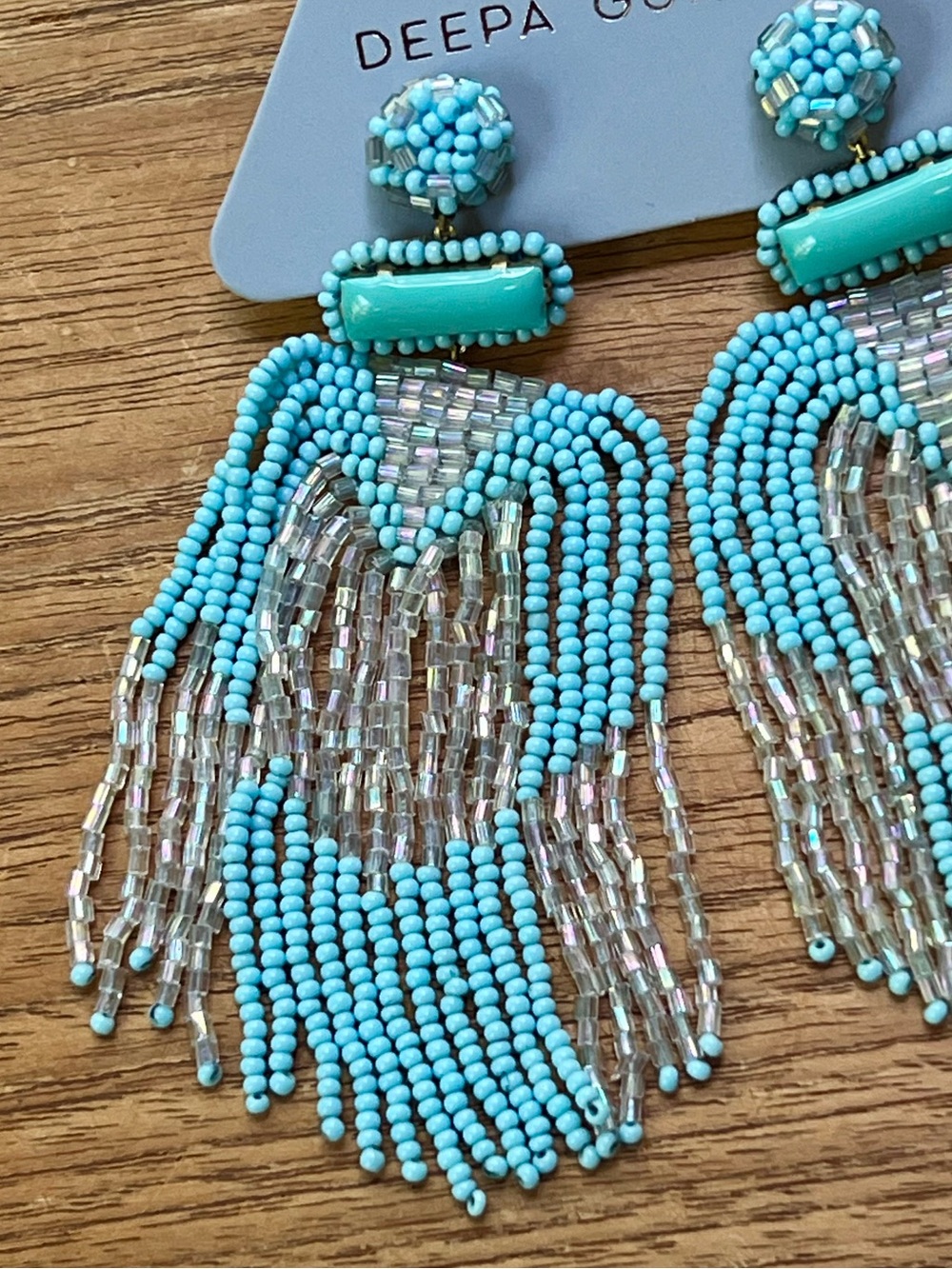 NWT Deepa Gurnani Beaded Fringe Chandeliers - Picture 13 of 17
